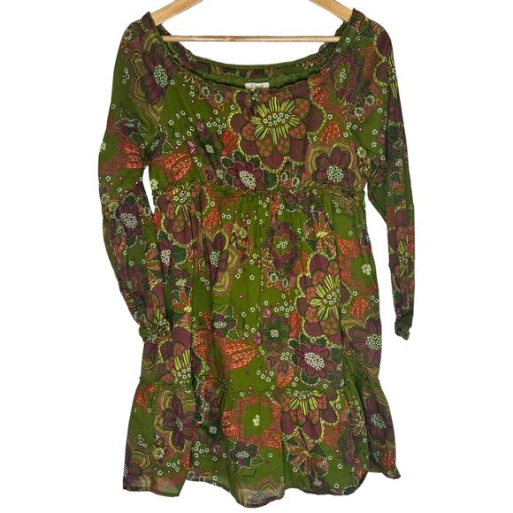 Lands End Kids 10+ Girls Bramwolle Green long sleeve Pheasant dress - Picture 5 of 5